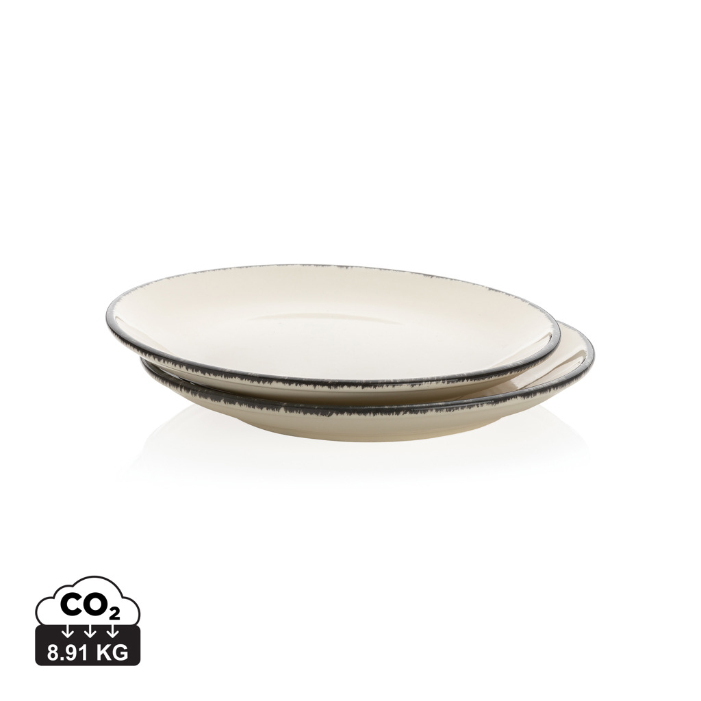 2 assiettes promotionnelles 28cm Ukiyo Blanc / Noir